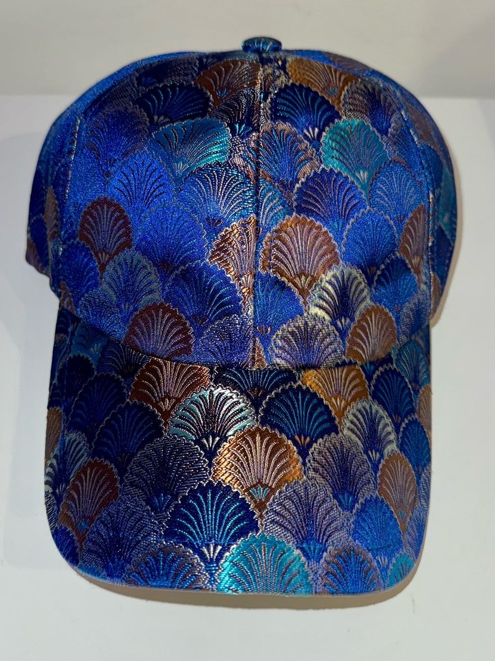 Lele Sadoughi Metallic Seashell Baseball Cap